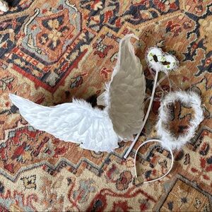 White Angel Wings and Halo Set